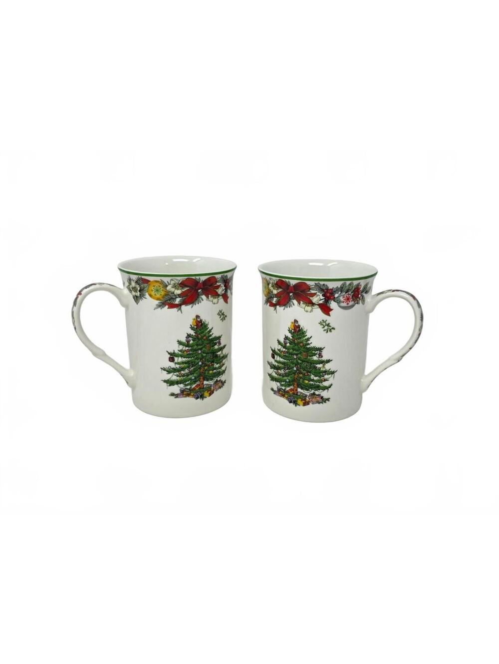 Spode Christmas Tree 5 Piece Mug Coaster Tin Set Holiday Gift